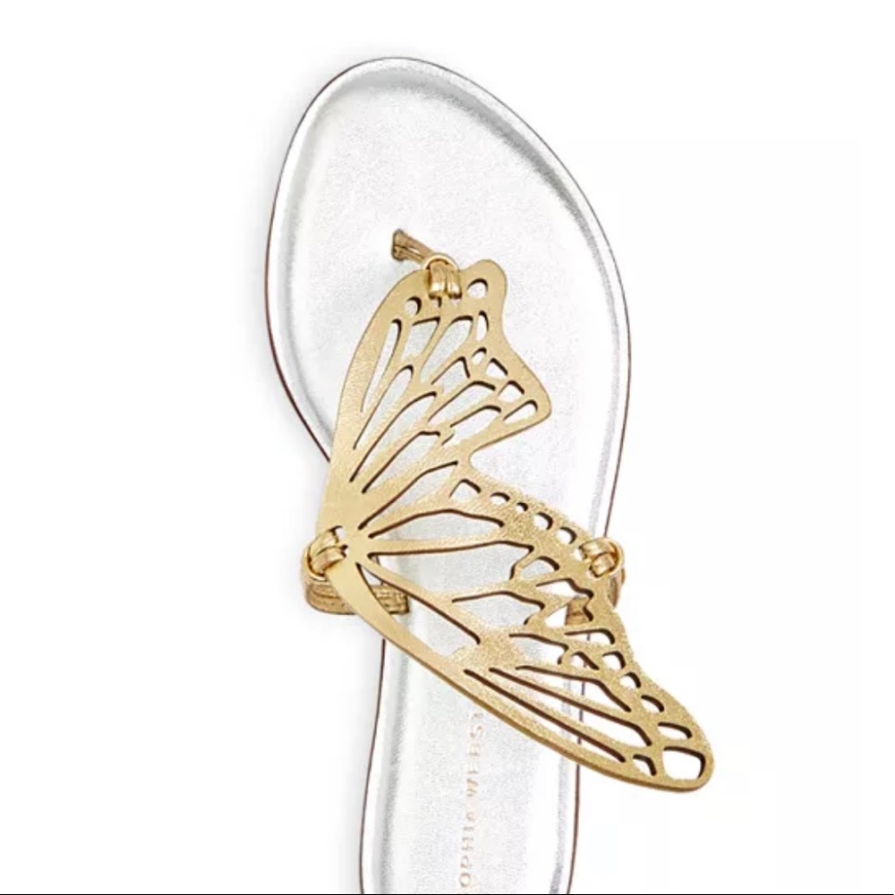 Authentic Sophia Webster Taluleh thong sandals in gold